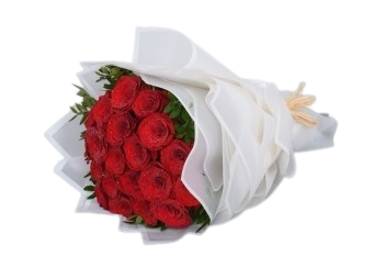 بوكيه جوري أحمر مع طباعه كارت Rs110