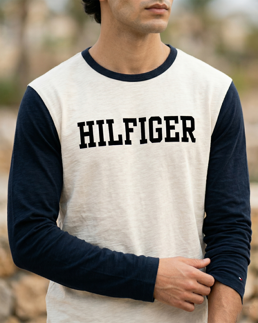 T-Shirt -blue and white-size :XL