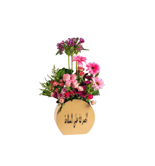 ديكور وردة دائرية مطبوعة عليها عبارة RS166