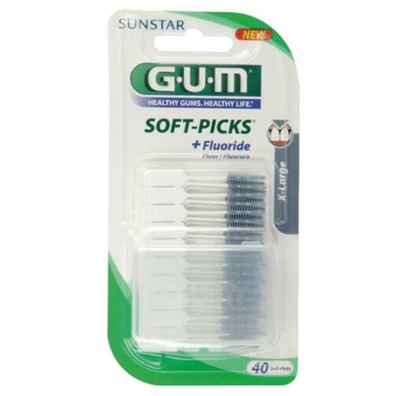 أعواد أسنان ناعمة من GUM حجم كبير جدًا، 40 قطعة