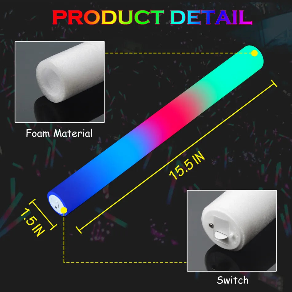 LED Light Up Foam Glow Stick Multicolor