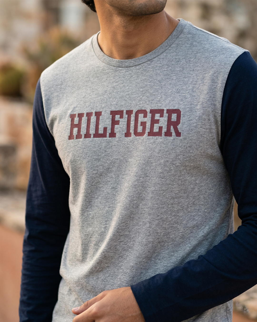 T-Shirt - gray and blue-size :XL