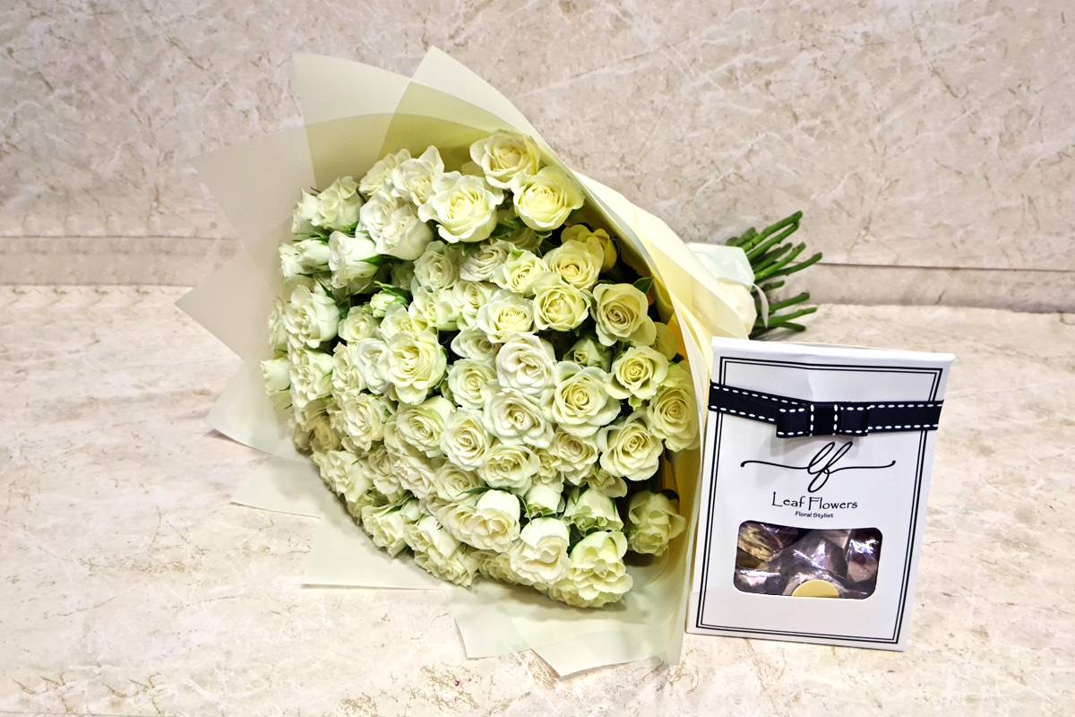 باقة ورد أبيض بيبى روز 32